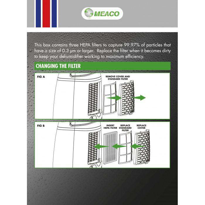Meaco HEPA Filter for 20 Litre Platinum Dehumidifier - Pack of 3 - MEAHEPA20, Image 5 of 5